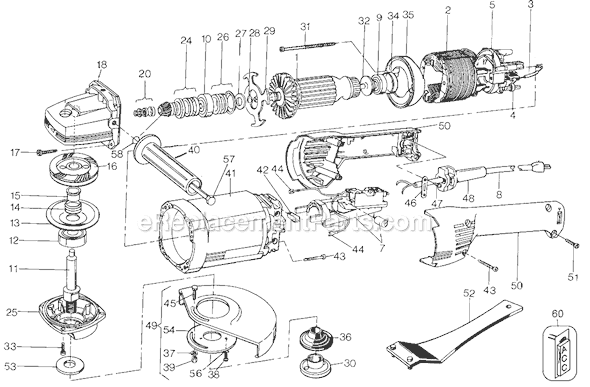 Page A Diagram and Parts List for 4074 Type 102 Black and Decker Angle Grinder